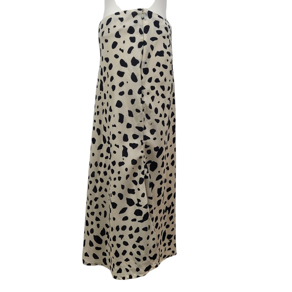 Japna Cream Black Spotted Animal Print Cheetah Midi Trumpet Skirt Size Medium - Picture 5 of 10